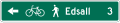 D11 series Bicycle facility and shared-use path-Shared-use path destination and distance (1-line)