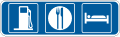 Motorist services-Rural interchange general services (up to 3 symbols) (plaque)