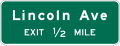 E1 series Exit number-Interchange Advance Guide (1 Destination)