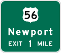 E1 series Exit numbert-Interchange Advance Guide (2 Destinations)