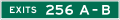 E1 series Exit number-3 Digit Exit Number with dual letter suffix (plaque)
