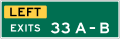 E1 series Exit number-1 or 2 Digit Left Exit Number with dual letter suffix (plaque)
