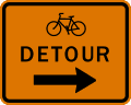 M4 series Route marker auxiliaries-Bicycle Detour Right Arrow