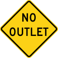 W14 series Dead end streets and no passing zones-No outlet