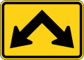W16 series Supplemental plaques-Dual Downward Diagonal Arrow (plaque)